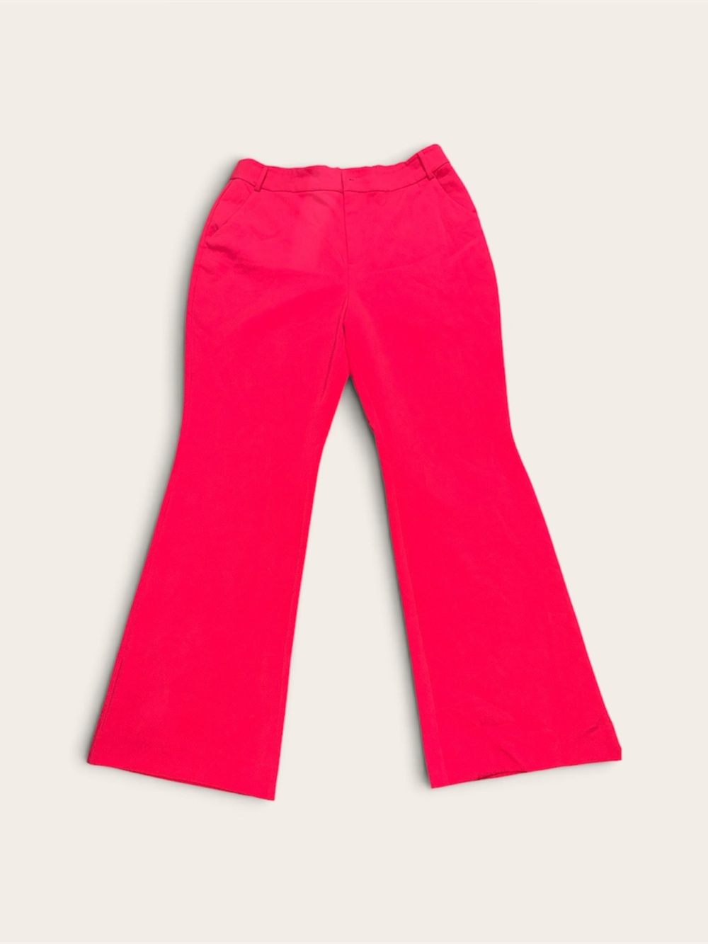Women's High-Rise Flare Trousers in Bright Pink